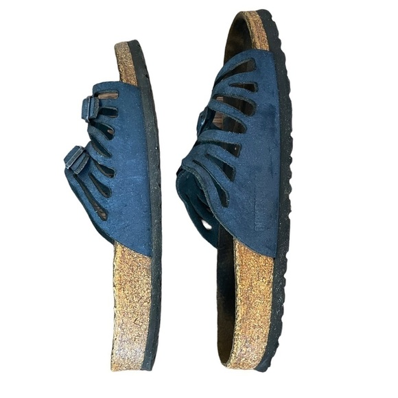 Birkenstock Granada Blue Slip On Slide Sandals Size 38/Size 7-7.5 - Picture 12 of 16